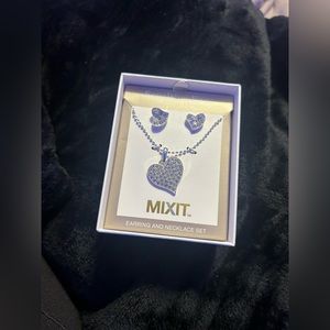 heart shaped necklace AND earrings